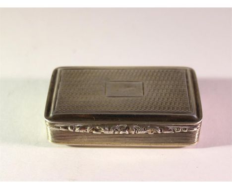 A William IV Silver Snuff Box, engine turned with gilt interior. Birmingham 1834, Maker Nathaniel Mills. Good condition. No r