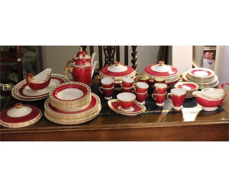 Part Wedgwood dinner service "Ruby Whitehall Pattern"" together with part Spode ""Hyde"" service"