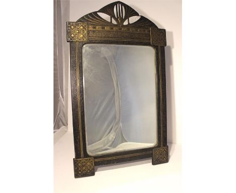 A late 19th Cent secessionist Easel Mirror, Celtic influence. Silver plated. 54 x  30 cms