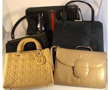 5 assorted vintage designer handbags including Rayne