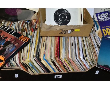 TWO BOXES OF RECORDS, approximately three hundred and seventy 7   singles including Jimi Hendrix, T-Rex, The Sex Pistols, The