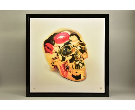 RORY HANCOCK (BRITISH 1987) 'LOVE ME FOREVER', a signed limited edition print of a skull, 27/95 with certificate, approximate