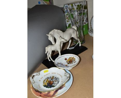 A BESWICK SPIRIT OF AFFECTION HORSE FIGURE, A BOXED PORTMEIRION CRYSTAL VASE AND OTHER CERAMIC WARES, comprising Beswick Spir