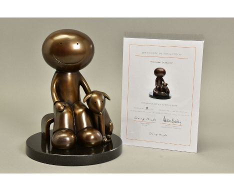 DOUG HYDE (BRITISH 19720 'THE GREAT OUTDOORS',  a limited edition bronze sculpture of a boy and his dog, 97/ 195 with certifi