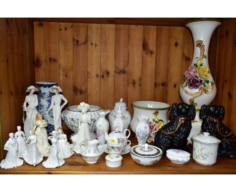 A QUANTITY OF CERAMIC AND RESIN FIGURES, GIFTWARE AND OTHER CERAMICS, including a Royal Worcester limited edition figure 'The