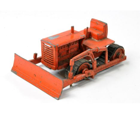 Moko Lesney Large Scale Caterpillar Crawler Tractor with Dozer Blade in Orange. Generally fair to good, some more obvious sig