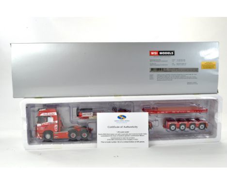 WSI 1/50 High Precision Model Truck Issue comprising Scania S650 with Low Loader in the livery of Lochwinnoch Motors. Limited