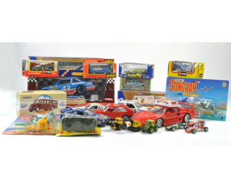 An assorted group of diecast including Corgi, Solido, Matchbox etc including some sought after issues including Carded Thunde