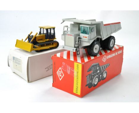 GAMA 1/50 O&amp;K Dump Truck plus Conrad No. 2853 Hanomag D680 Crawler Tractor with Dozer. Generally very good to excellent w
