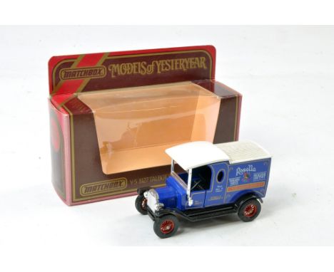 Matchbox Models of Yesteryear Y12 Model T Ford. Rosella. Preproduction. Dark blue body with white roof. Red Wheels and black 