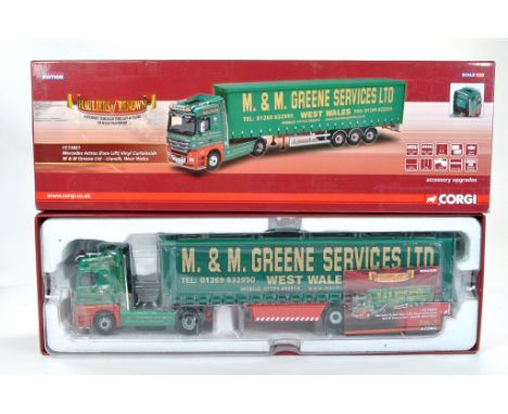 Corgi 1/50 Diecast Model Truck Issue comprising No. CC13821 Mercedes Actros Curtainside in the livery of M&amp;M. Appears goo