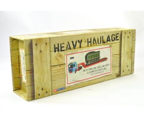 Corgi Diecast Model truck issue comprising No. CC13213 Heavy Haulage DAF XF Low Loader with Loco Tender Load in livery of All