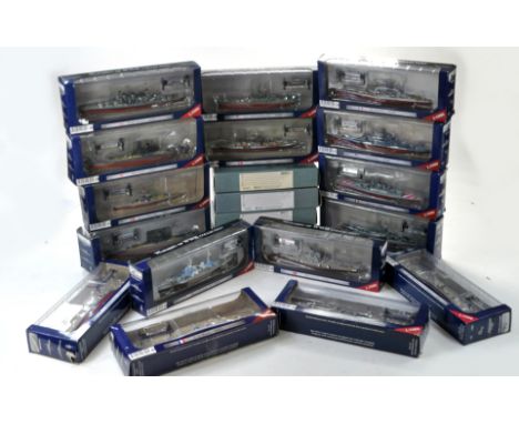 Twenty Scale Model Waterline Models mostly from Warships of WWII Collection in 1/1000 scale. Look to be excellent in boxes, s