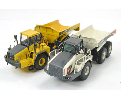 Duo of harder to find articulated dump trucks including NZG Terex issue plus Diecast Promotions Komatsu HM400. Both 1/50 scal