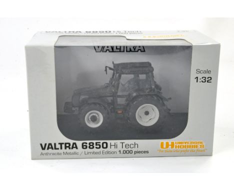 Universal Hobbies 1/32 farm issue comprising Valtra 6850 Hi Tech Tractor in Gun Metal Grey. Limited Edition by Bevro. Excelle