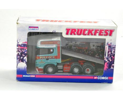 Corgi 1/50 Diecast Model Truck Issue comprising no. CC13704 Scania R Series in the livery of Pollock. Fair, missing front whe