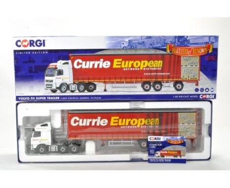 Corgi 1/50 Diecast Model Truck Issue comprising no. CC14040 Volvo FH Super Trailer in the livery of Currie European. Good to 