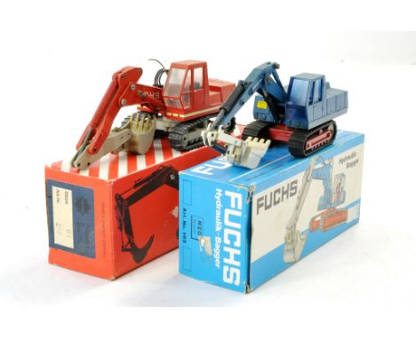 Conrad 1/50 construction issue comprising O&amp;K RH9 Tracked Excavator plus NZG Fuchs 703. Have been displayed but generally