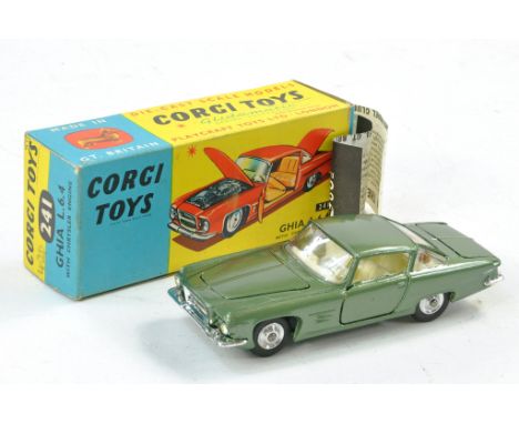 Corgi No. 241 Ghia L.6.4. Green body with white interior, chrome trim. Excellent, no obvious sign of wear in very good to exc