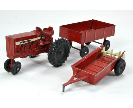 Ertl Vintage International Tractor, Trailer and Manure Spreader Set. Fair to Good with playwear.. 