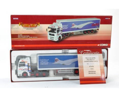 Corgi Diecast Model Truck Issue comprising No. CC13433 MAN TGA Box Trailer in the livery of Saints. Appears excellent in box.