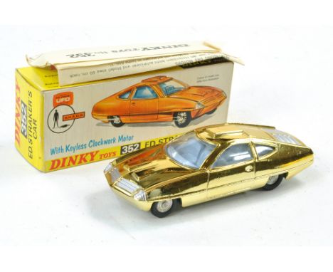 Dinky No. 352 UFO Shado Ed Straker's Car. Gold body, blue interior, silver engine cover and cast hubs. Excellent, usual gold 