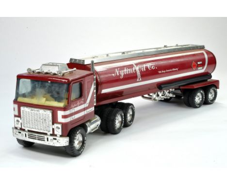 Nylint Corp Large Scale Metal GMC Fuel Tanker. Crimson with chrome trim. Generally very good, some marks, more so to chrome w