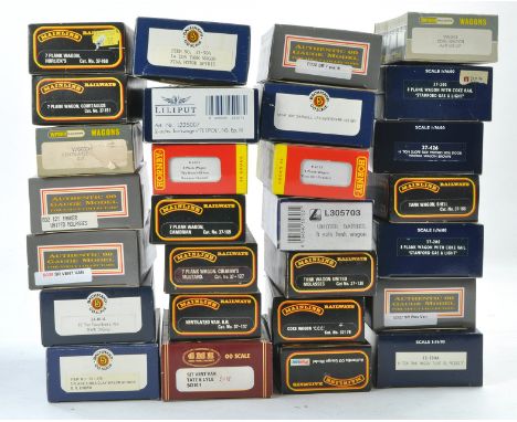 Twenty Eight Model Railway 00 Gauge Wagons and Rolling Stock issues from various makers including Mainline, Bachmann, Wrenn a