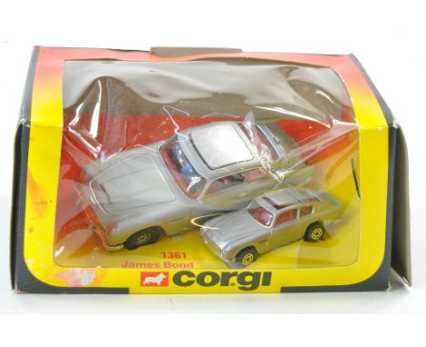 Corgi No. 1361 James Bond Aston Martin DB5 (Little and Large Set). Generally excellent, no obvious sign of wear in fair box, 