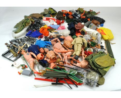 Vintage Action Man and some others, an extensive collection of original outfits, footwear, weapons and accessories comprising