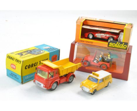 Diecast group comprising Corgi No. 494 Bedford Tipper, good to very good in good box, Dinky Mini AA Van, excellent plus two o