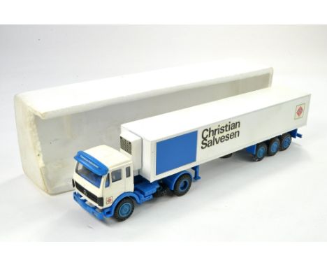 Lion Toys 1/50 Model Truck Issue comprising Mercedes Fridge Trailer in the livery of Christian Salvesen. Generally excellent 