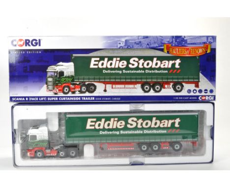 Corgi 1/50 Diecast Model Truck Issue comprising no. CC13747 Scania R Super Curtainside trailer in the livery of Eddie Stobart