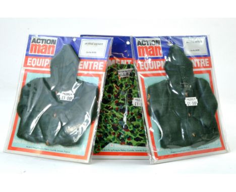 Palitoy Vintage Action Man 'Ex-Shop' clothing sets comprising 1976/77 No. 34285 Duffle Jacket x 2 plus No. 34285 Jungle Camou