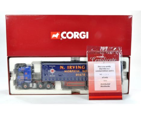 Corgi 1/50 Diecast Model Truck Issue comprising Mercedes Curtainside in the livery of N Irving. Good to very good, no obvious