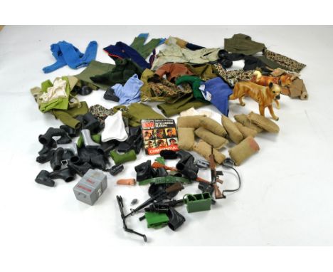 A large and interesting group of Action Man Weapons, Accessories and Clothing, mostly in well preserved condition. 