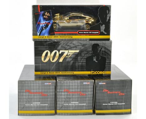 Corgi James Bond 007 40th Anniversary comprising No. CC07505 Aston Martin V12 Vanquish Gold Plated, Five Boxed issues. All ex