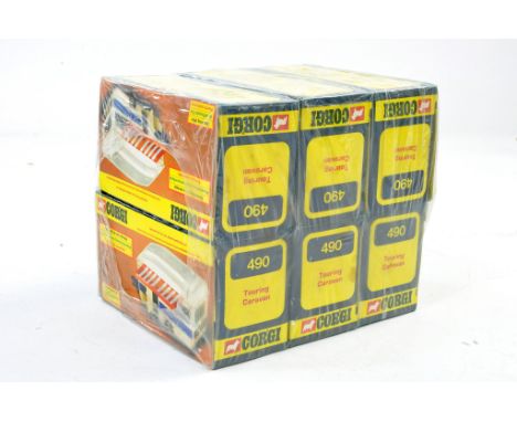Corgi No. 490 sealed trade box of Touring Caravan comprising six pcs. Excellent. 