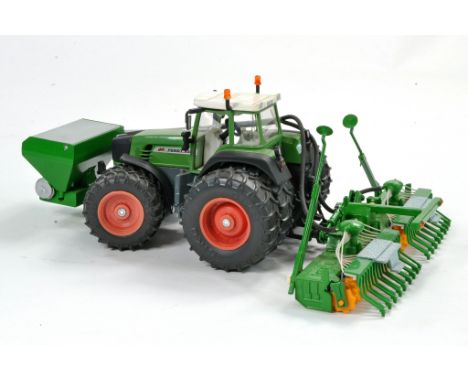 Siku 1/32 customised Fendt 924 Tractor with dual wheels and Drill Combination. Appears very good. 