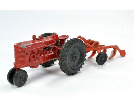 Hubley Vintage Tractor and Plough Set. Fair with wear throughout. 