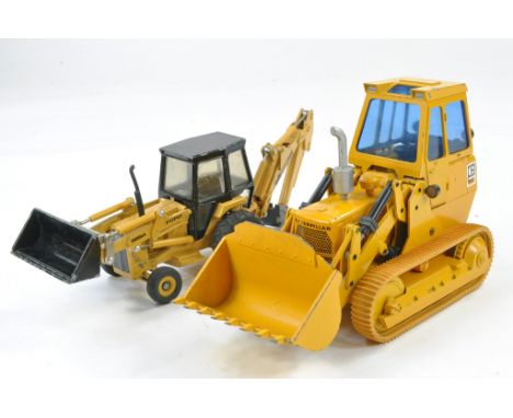 NZG larger scale CAT Bulldozer with some marks but still very good plus Ertl Backhoe Loader. 