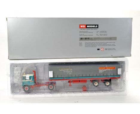 WSI 1/50 High Precision Model Truck Issue comprising Mack F700 Curtainside Trailer in the livery of Rynart Trucking. Generall