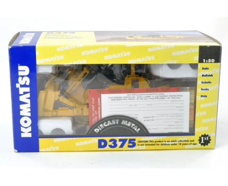 First Gear 1/50 diecast construction issue comprising Komatsu D375 Bulldozer. Appears excellent in box. 