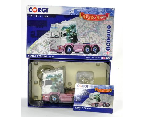 Corgi 1/50 Diecast Model Truck Issue comprising no. CC13772 Scania R Topline in the livery of Joe Sharp. Good to very good, n