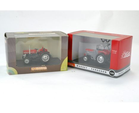 Universal Hobbies 1/32 farm issue comprising Massey Ferguson 135 Special Edition Tractor plus MF135. Both excellent and secur