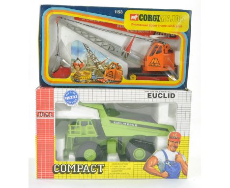 Corgi  No. 1153 Priestman Crane plus Joal Euclid Dump Truck. Crane is good with some marks, truck is excellent, with boxes. 