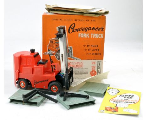 Victory Industries 1/14 Large Battery Operated Model of Conveyancer Forklift. Complete including leaflets and inner packing p