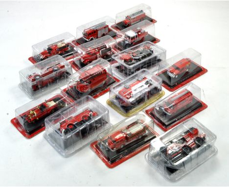 Fifteen Replica Fire Engine Models, some from the Del Prado Series. Fair to Good, some loose parts in some boxes. 