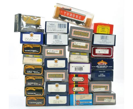 Thirty Model Railway 00 Gauge Wagons and Rolling Stock issues from various makers including Mainline, Bachmann, Wrenn and oth