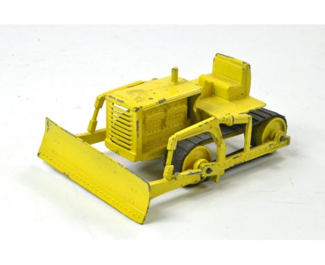 Moko Lesney Large Scale Caterpillar Crawler Tractor with Dozer Blade in Lemon Yellow. Generally good, some obvious signs of w